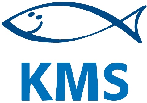 logo met een vis en de initialen KMS.