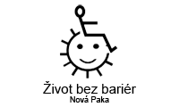 logo en naam van de Tsjechische organisatie genaamd Leven zonder barrières, gevestigd in Nová Paka.